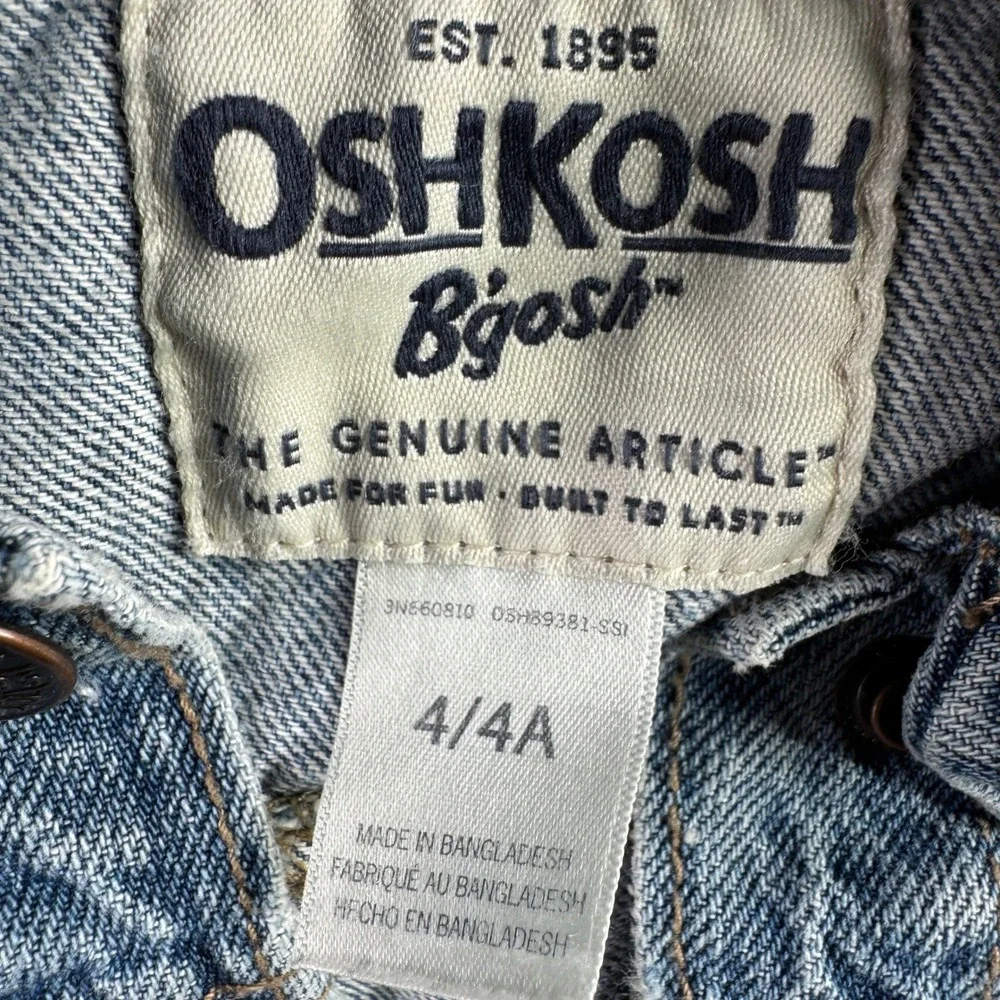 OshKosh B Gosh Jean Jacket Kid 4/4A Light Wash‎ Button Denim Boy Girl Western
